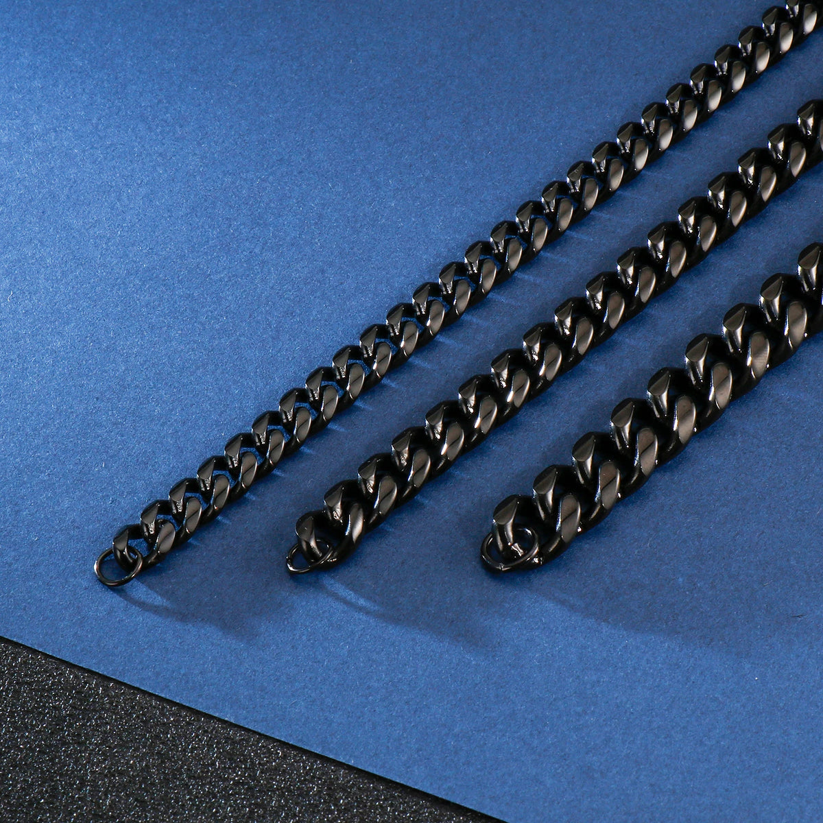 REBEL VIKING Black Stainless Steel Rope Chain Necklace