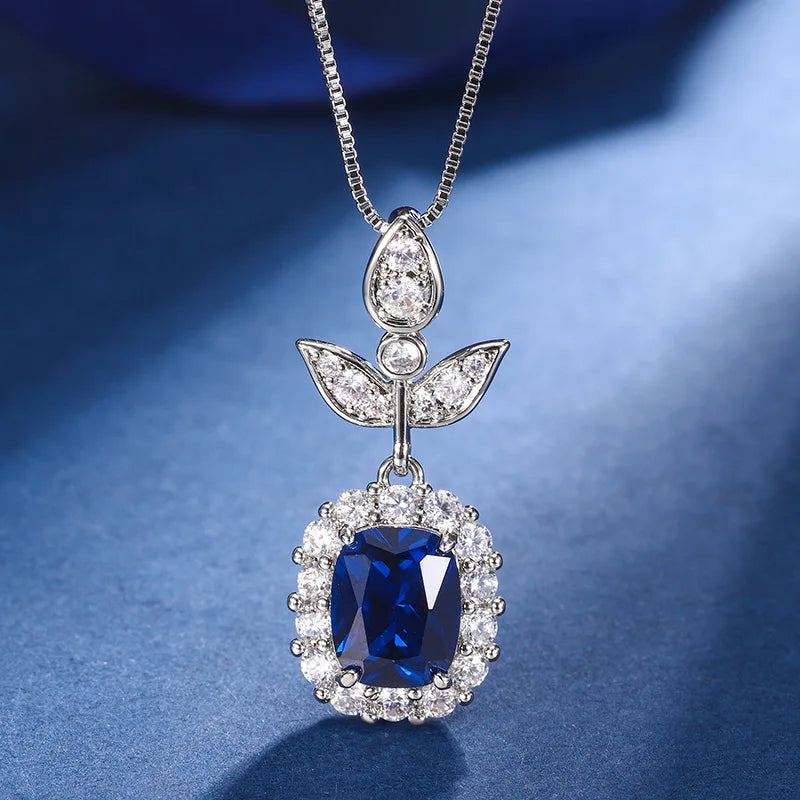 Gemfiori Vintage High-end Floral Earrings with Exaggerated European and American Temperament Pendant Light Luxury Niche Set
