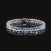 Gemfiori U03 Abiding Colored Natural Gemstone Oval Cut 4x6MM 7IN 10.7g 925 Sterling Silver Garnet Citrine Peridot Topaz Tennis Bracelet