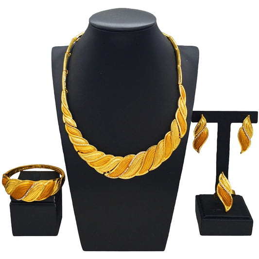 Zhuerrui Latest Bridal Gold Jewelry Sets Fashion Silver Bead Necklace Jewelry Set Beautiful Woman Festival Gifts HA2338914