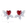 Gemfiori Anster High Quality S925 Lab Grown Ruby Earring Stud Dainty Gemstone Stud Earrings for Women Daily Wear Gift