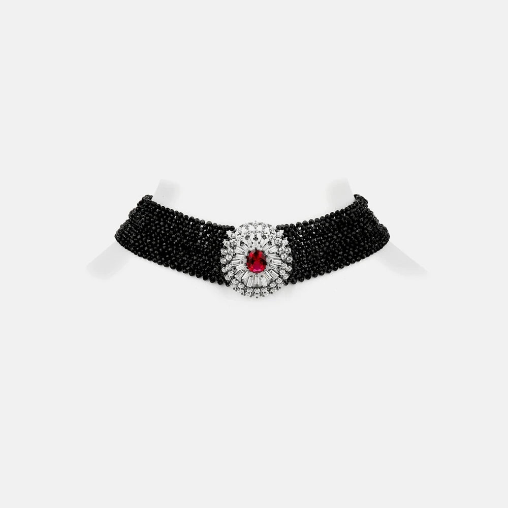 MUSHAN Jewelry Factory Black Spinel S925 Sterling Silver Necklace Light Luxury Multi Layered Necklace for Women