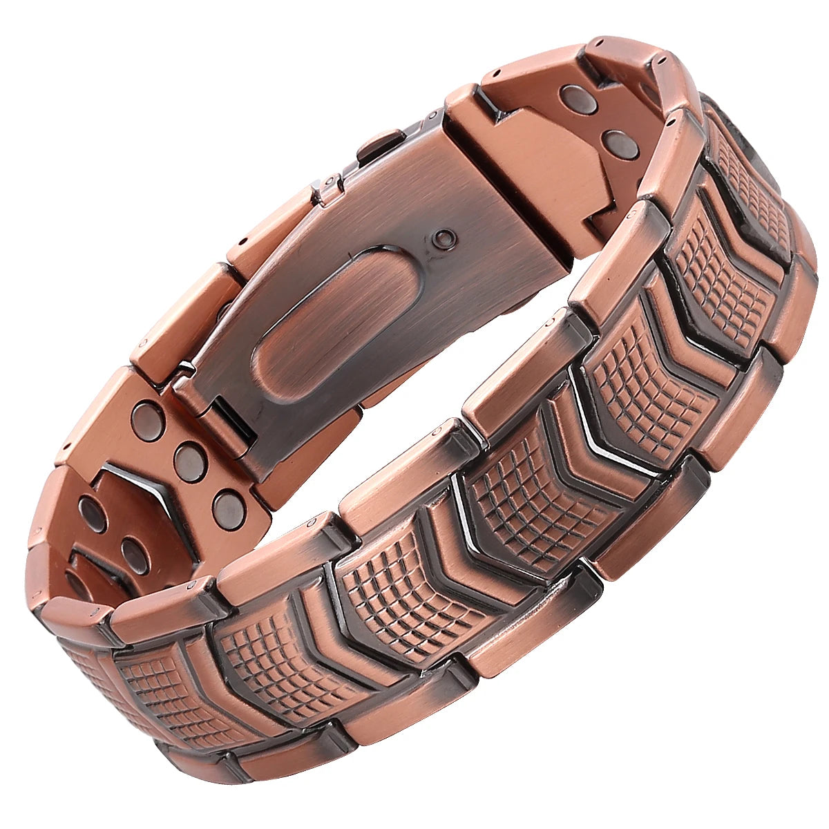 REBEL Men's copper bracelet, powerful magnet, health therapy, geometric shape stainless steel, fashionable anniversary edition