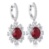 Gemfiori Anster High Quality S925 Lab Grown Ruby Earring Stud Dainty Gemstone Stud Earrings for Women Daily Wear Gift