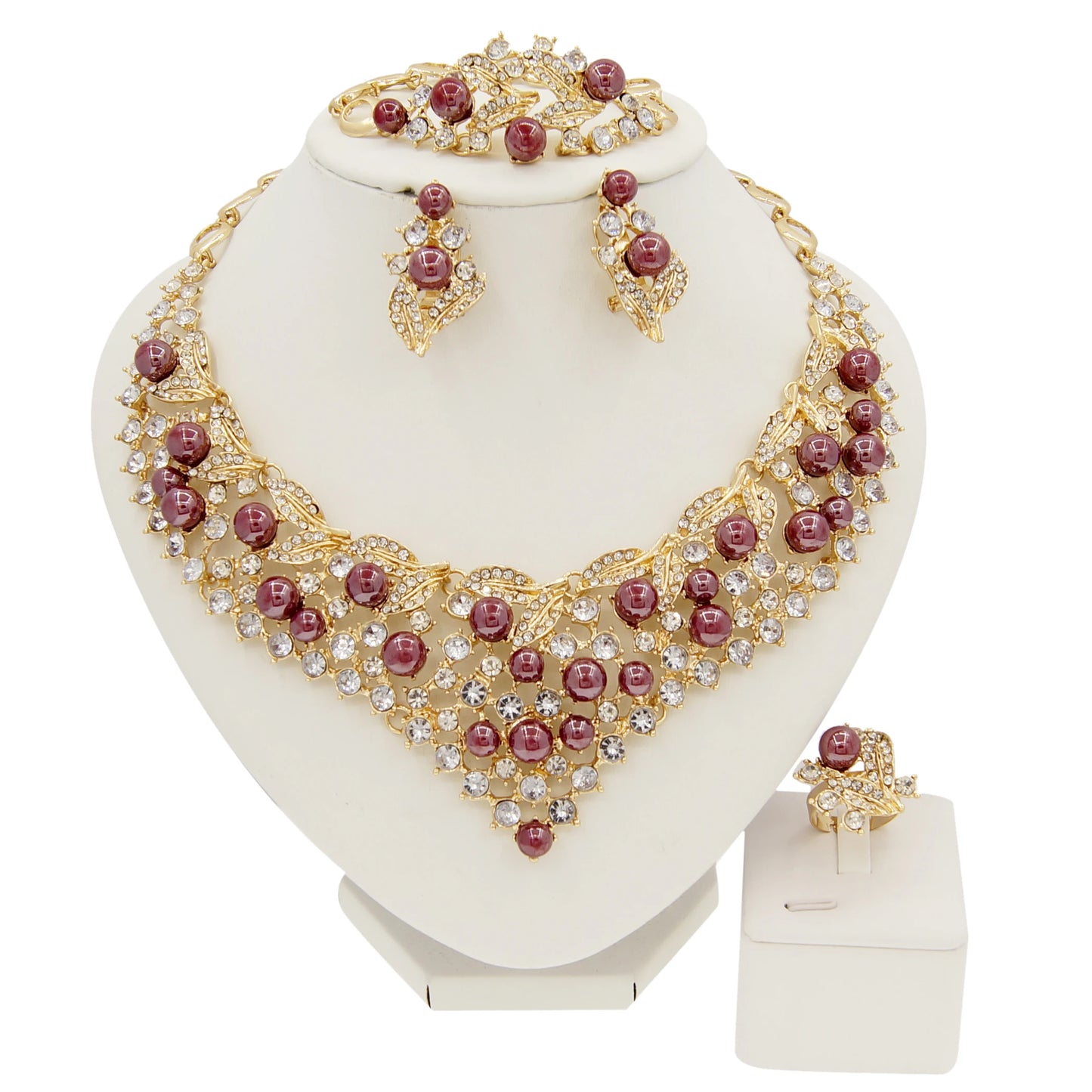 Zhuerrui Wedding Jewellery Customized Pineapple Italian Gold Design Jewelry Set Dubai 18k Gold Plated Jewelry Sets HC10039