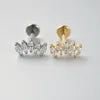 S&S ASTM F136 Titanium Labret Stud | Zircon | 83 Designs | Titanium & Gold