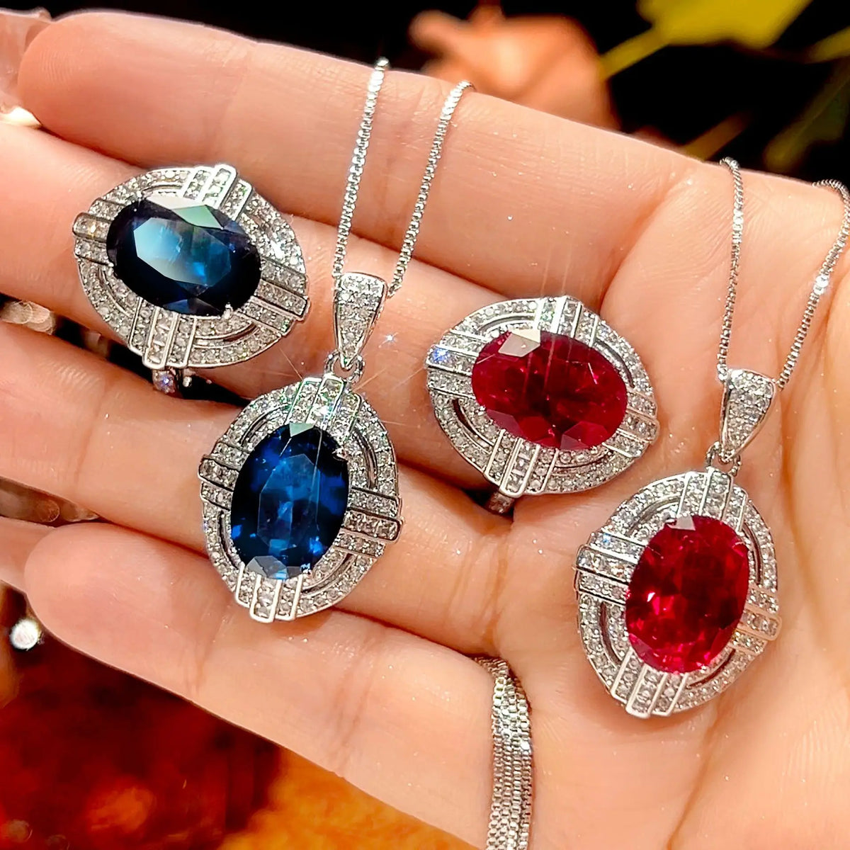 REDheart Copper Alloy Inlaid Pearl 18K Gold Plated Trendy Flower Design Women's Jewelry Set for Party Wedding Engagement