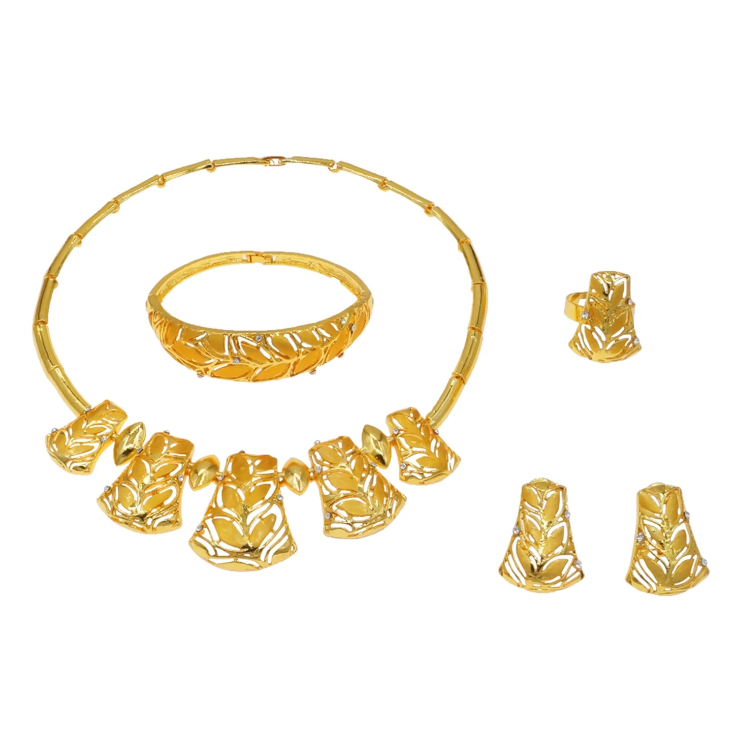 Zhuerrui Beautiful African Gold Jewelry Sets Factory Woman Necklace Jewelry Set Available Bridal Wedding Accessories HA2339014