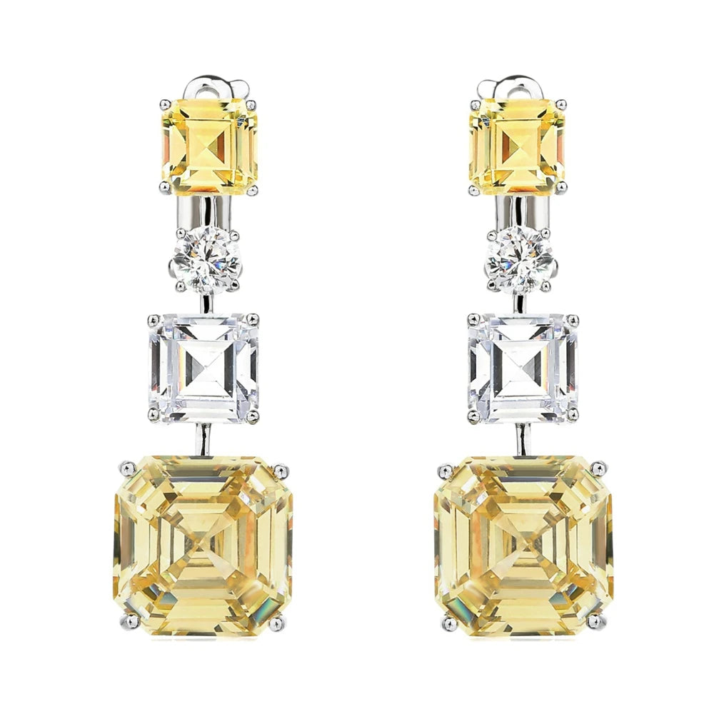 MUSHAN Jewelry Factory S925 Sterling Silver Stud Earrings Light Luxury and HighEnd HighCarbon Diamond Electroplated Gold Jewelry