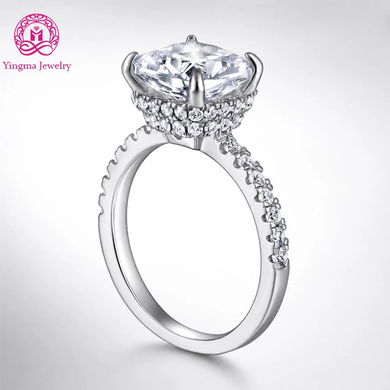 Gioiellieri Elegant Cushion Cut Lab Grown Diamond Ring IGI Certified 3ct E VS1 Clear Luminosity 9K 10K 14K 18K PT950 Women Fine Jewelry
