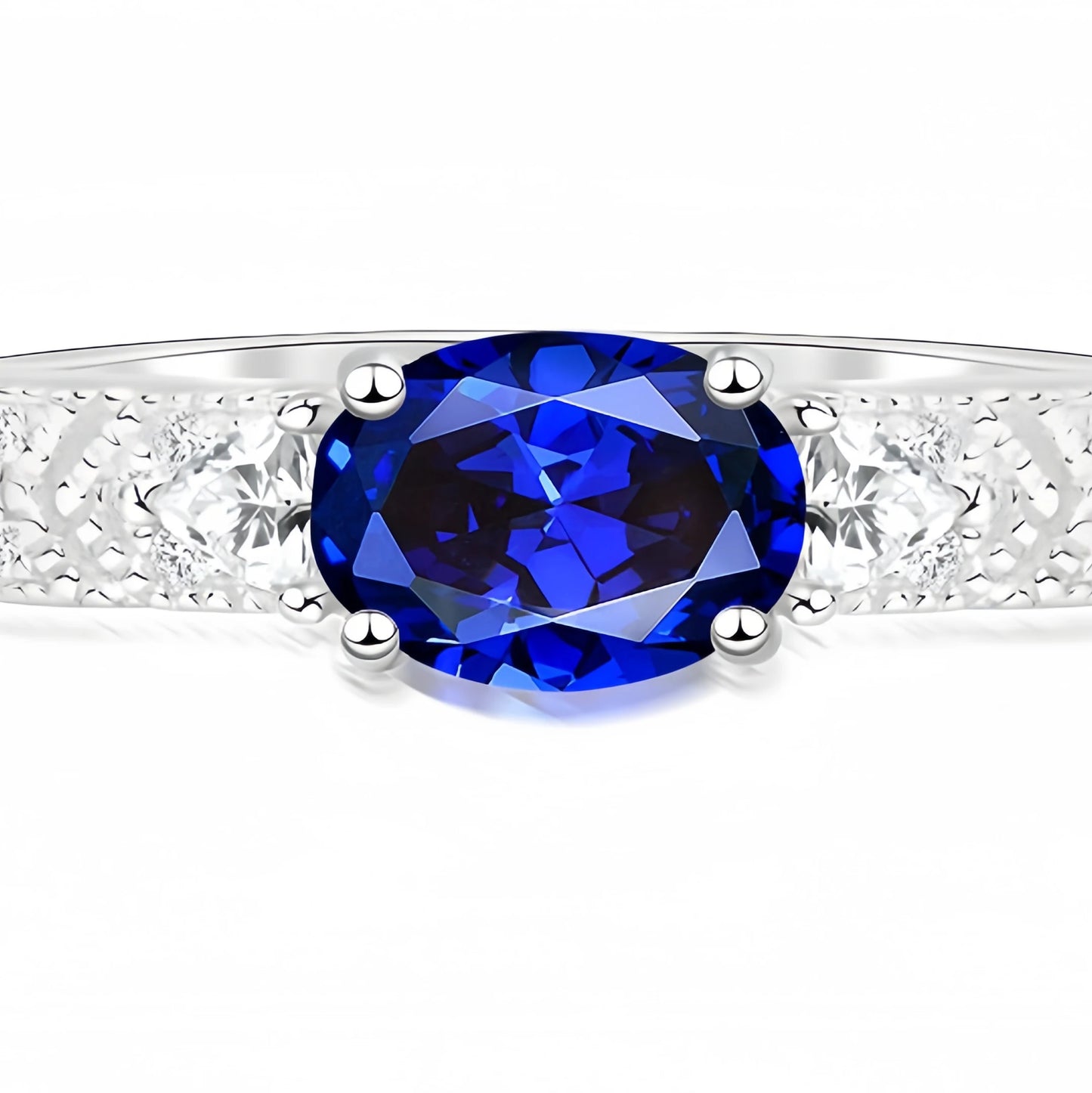 MUSHAN Jewelry Factory 5*7mm Simple 1ct Red and Blue Green Lab Grown Gemstones Ring Women Wedding Band 925 Sterling Silver Rings