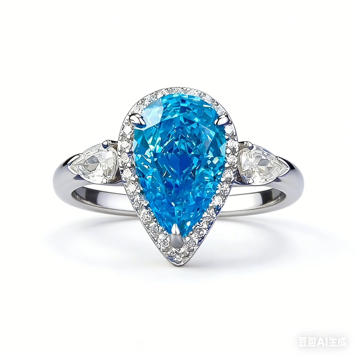Waterproof Women 925 Sterling Silver Aquamarine 5A 8A Cubic Zirconia Ring Wedding Anniversary Rings Custom Jewelry Supplies