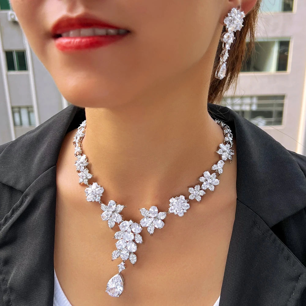 Factory Direct Supply High Quality Cubic Zirconia Bridal Jewelry Set for Wedding Women Jewelry