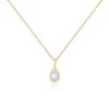 ArtistA Abiding High-end Moonstone Necklaces Yellow Rose Gold Plated 925 Silver Genuine Milky Blue Moonstone Pendant Charm Necklace