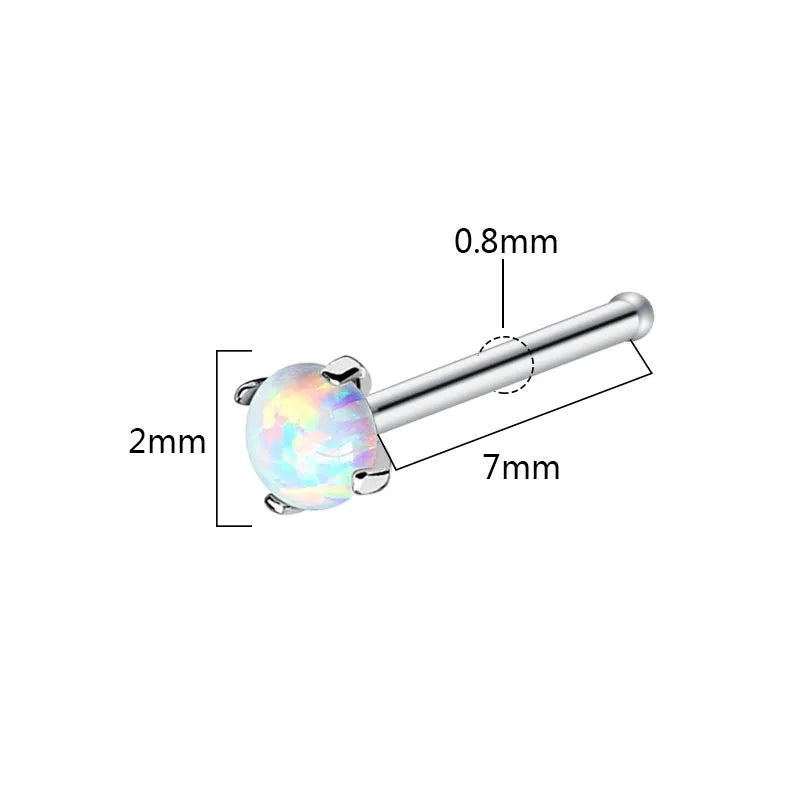 S&S Opal Star Segment Nose Ring Set | Stainless Steel Septum Piercing