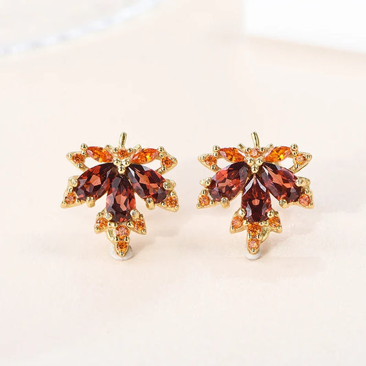 Gioiellieri Genuine Natural Garnet Stud Earrings, 925 Sterling Silver Setting, Hypoallergenic, Bulk Order