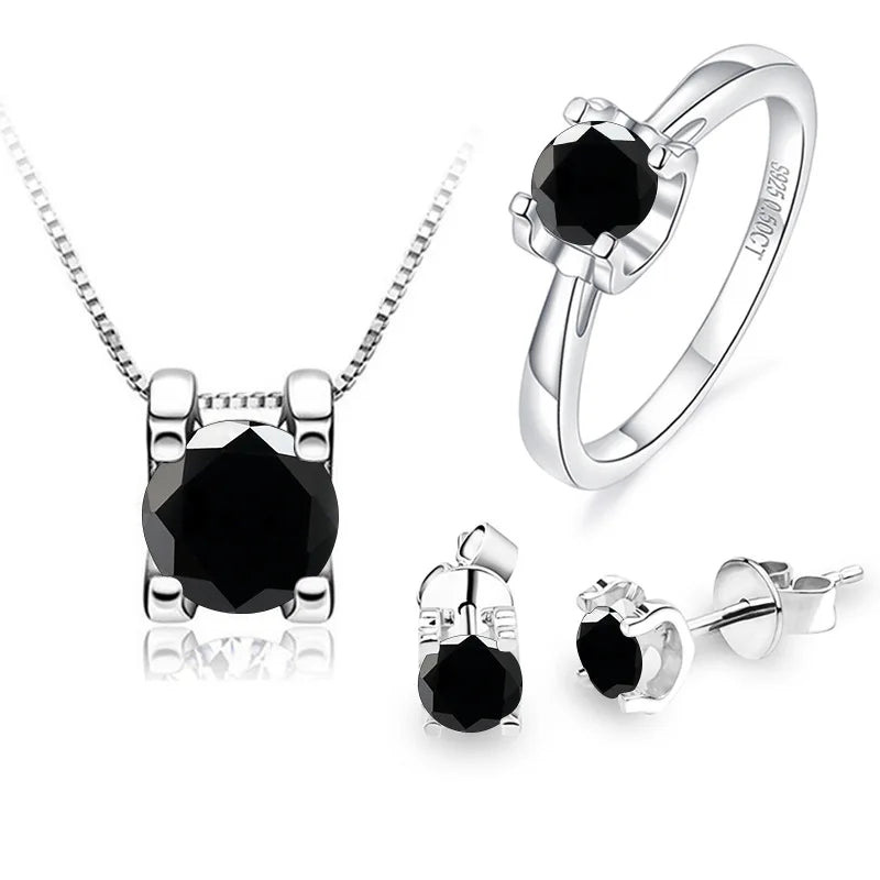Luxury Moissanite Jewelry Set 925 Sterling Silver 1ct Earring Ring Pendant VVS Moissanite Diamond for Women