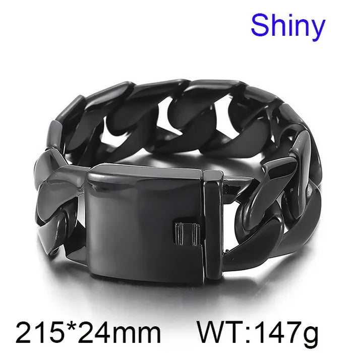 REBEL Men Hip Hop Stainless Steel Jewelry Set Cuban Links Fashion Bracelets Fashion Necklaces