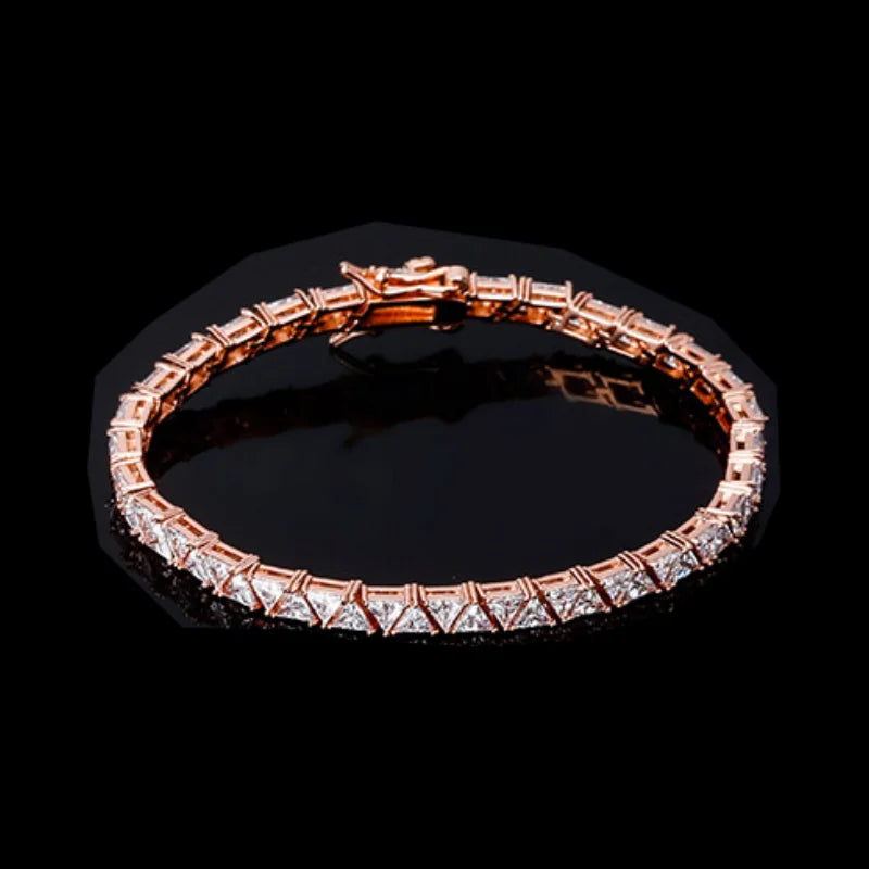 Luxury Bling Jewelry Triangular Zircon Choker Necklace Men Women's Hip Hop Tennis Zirconia CZ Diamond Geometric Chains Trendy