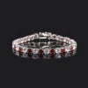 Gemfiori Abiding OEM ODM Colored Gemstone 5MM 7IN 11g 925 Silver Garnet Citrine Peridot Topaz Natural Gemstone Tennis Bracelet