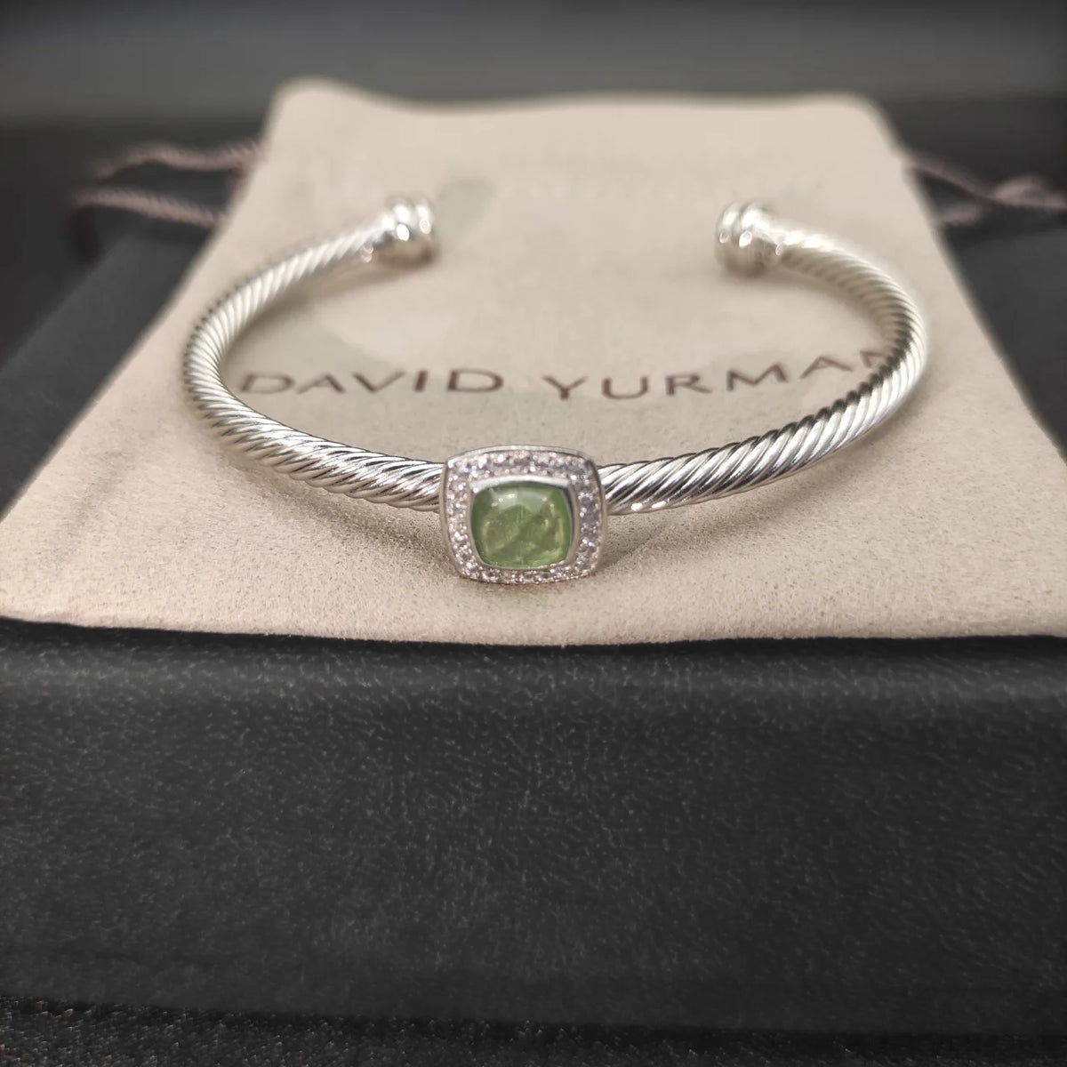 DY High-Quality Silver-Plated 4mm Square Diamond Bracelet, Fashionable Colored Diamond Bracelet, Jewelry Wholesale