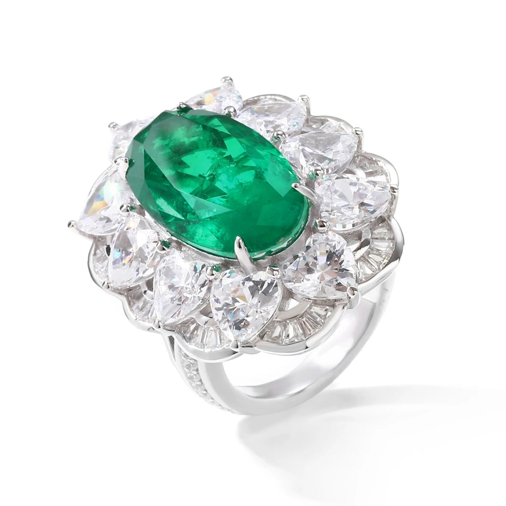 MuShan Jewelry Factory Grandmother Green 925 Sterling Silver Ring Is Cross Border Bestseller With High End Design