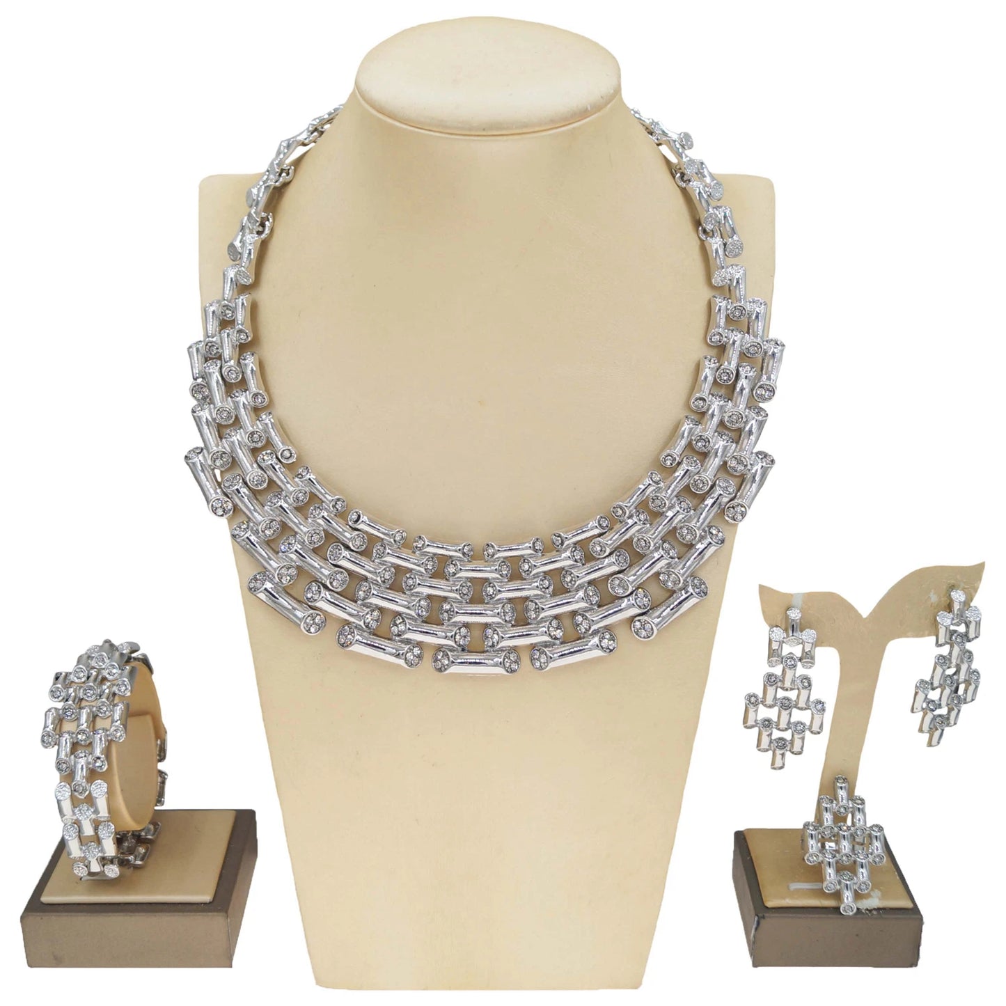 Zhuerrui Hot Selling Luxury Exquisite Jewelry Set Unique Personality Bamboo Chain Italian Engagement Ring Wedding JewelryH00777