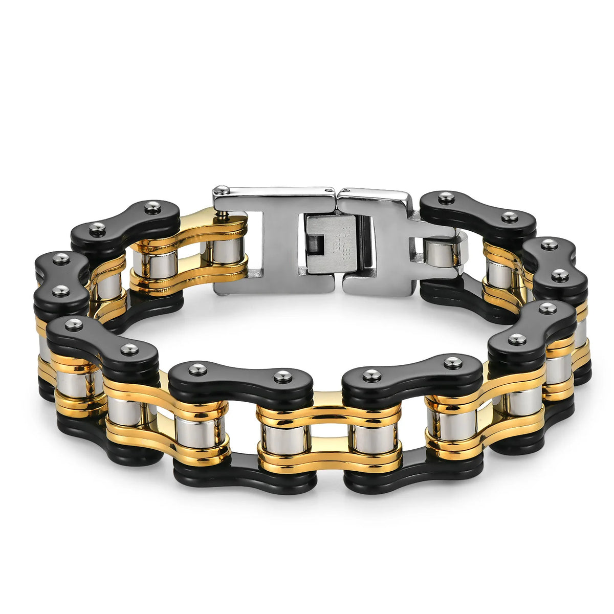 REBEL For High-End Stainless Steel Motorcycle Chain Biker Bracelet Simple Rock Men's Fashion Jewelry