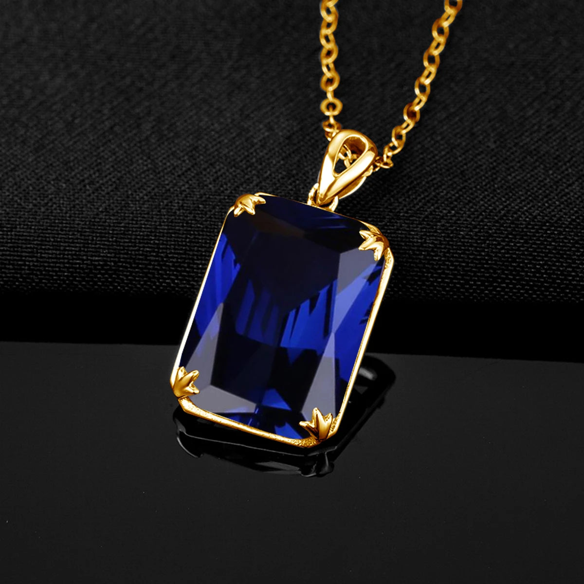 ArtistA Szjinao Women Sparkling Blue Sapphire Pendant Earrings Ring Set Real 925 Sterling Silver Gold Plated Luxury Jewelry Set