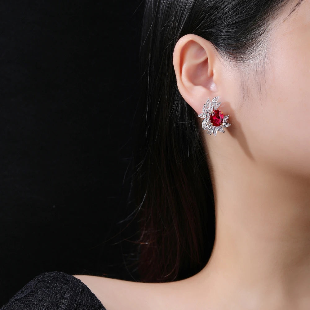 MUSHAN Jewelry Factory Pure Silver Stud Earrings Light Luxury High Carbon Diamond Electroplated Gold Bestseller Accessory