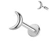 S&S ASTM F136 Titanium Labret Stud | Zircon | 83 Designs | Titanium & Gold