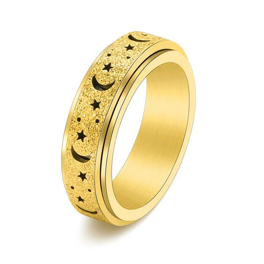 ArtistA Crescent Star Stainless Steel Ring