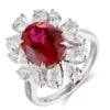 S&S Lab Grown Ruby 925 Silver Bridal Jewellery Set | Oval Cut Vintage Ring, Necklace & Earrings | S&S Collection