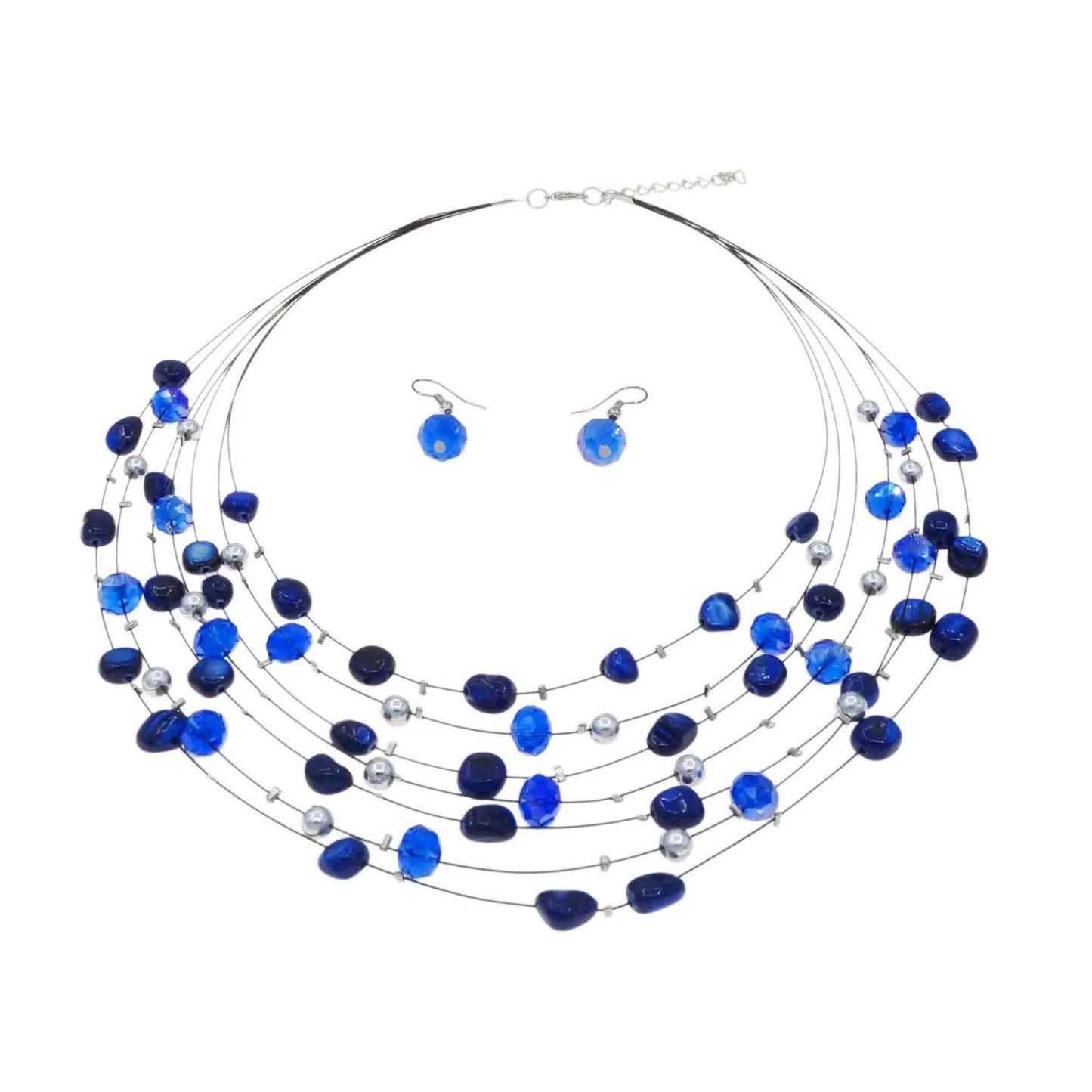 Zhuerrui Exquisite Women's  Necklace Costume Jewelry Set Multi Color Bead Earrings Jewelry Sets High Quality Gifts DSC01429