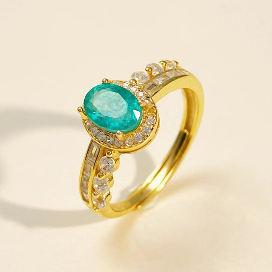 Gioiellieri Natural Emerald Ring for Engagement with 925 Sterling Silver May Birthstone Green Gemstone Fine Jewelry Luxury Anniversary