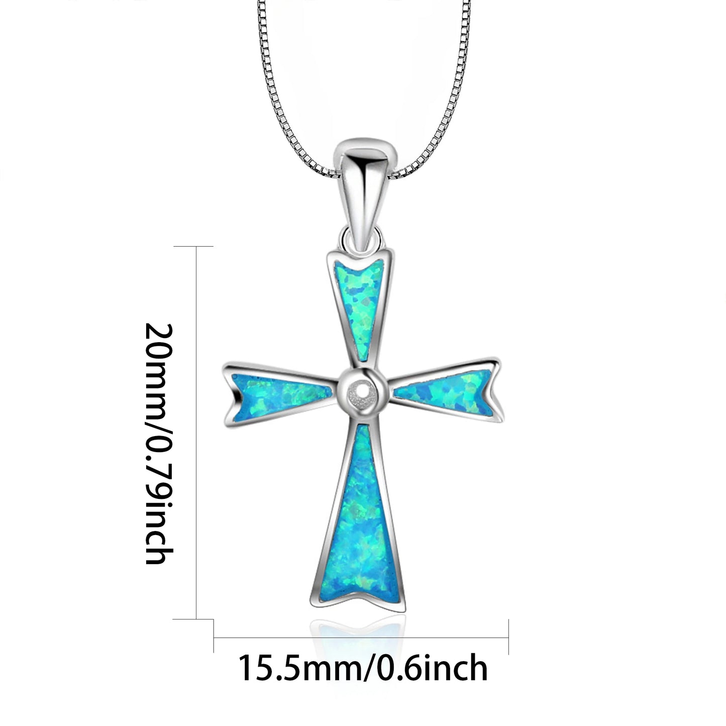 Cross MotifTheme Fish Hook Necklace Aobao Opal Inlaid Starfish Detail Fashion Jewelry