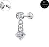 S&S ASTM F136 Titanium Labret Stud | Zircon | 83 Designs | Titanium & Gold