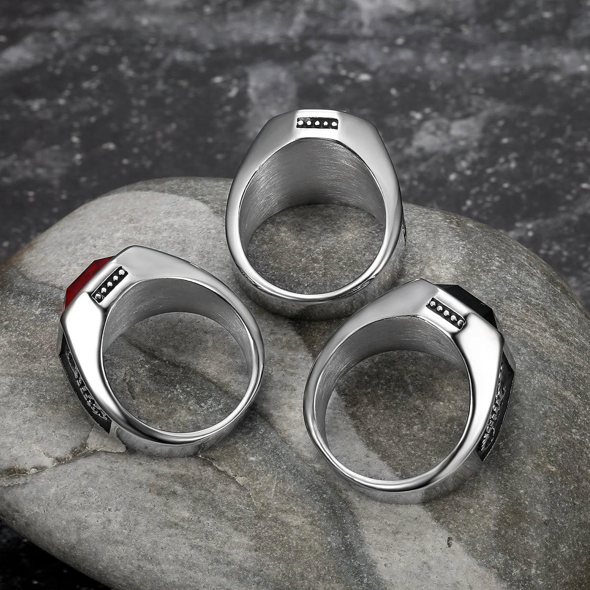 BiG-BOSS Creative, Business, Personalized, Men's Gemstone Ring, Fashionable Scorpion Stainless Steel Finger Ring, Trendy Hip-hop Jewelry