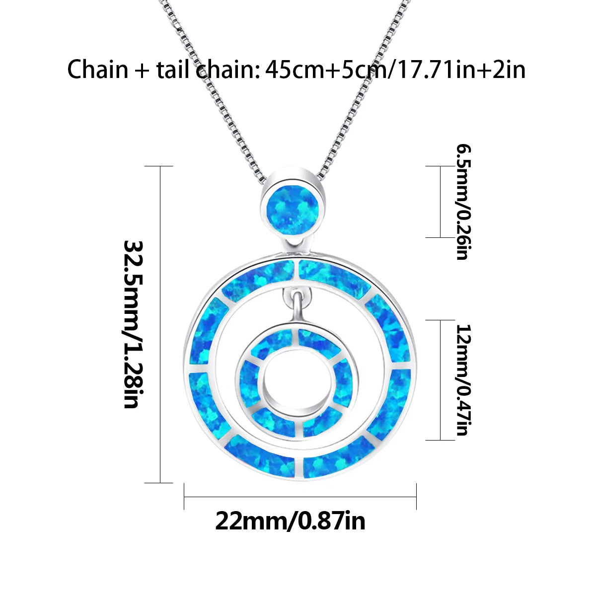 Chic Double Circle Motif Necklace Aobao Geometric Pendant Fashion Jewelry