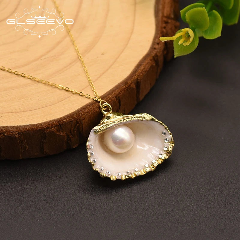 925 Sterling Silver Choker Necklace Natural Freshwater Pearl Flower  Pendant Necklace for Women Fashion Jewelry