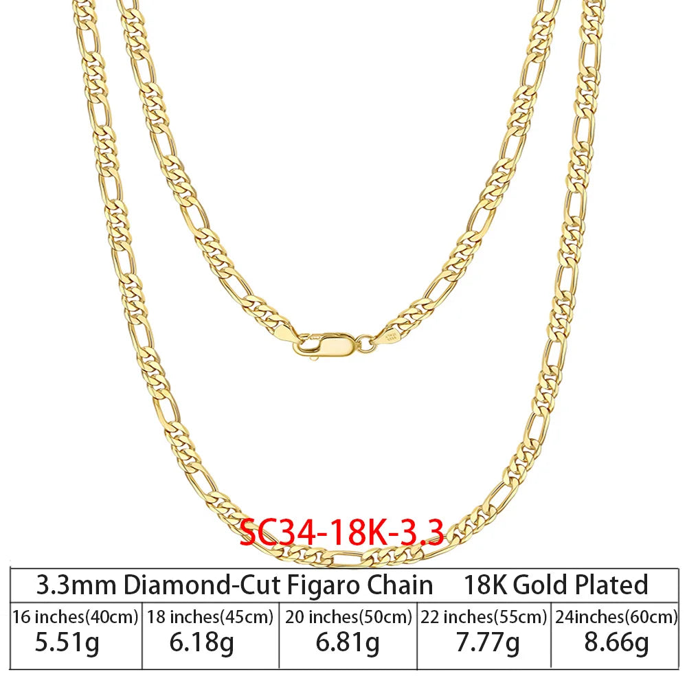 BSC-20 RINNTIN Wholesale 925 Sterling Silver Chains Gold Vermeil Jewelry