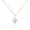 ArtistA Abiding High-end Moonstone Necklaces Yellow Rose Gold Plated 925 Silver Genuine Milky Blue Moonstone Pendant Charm Necklace