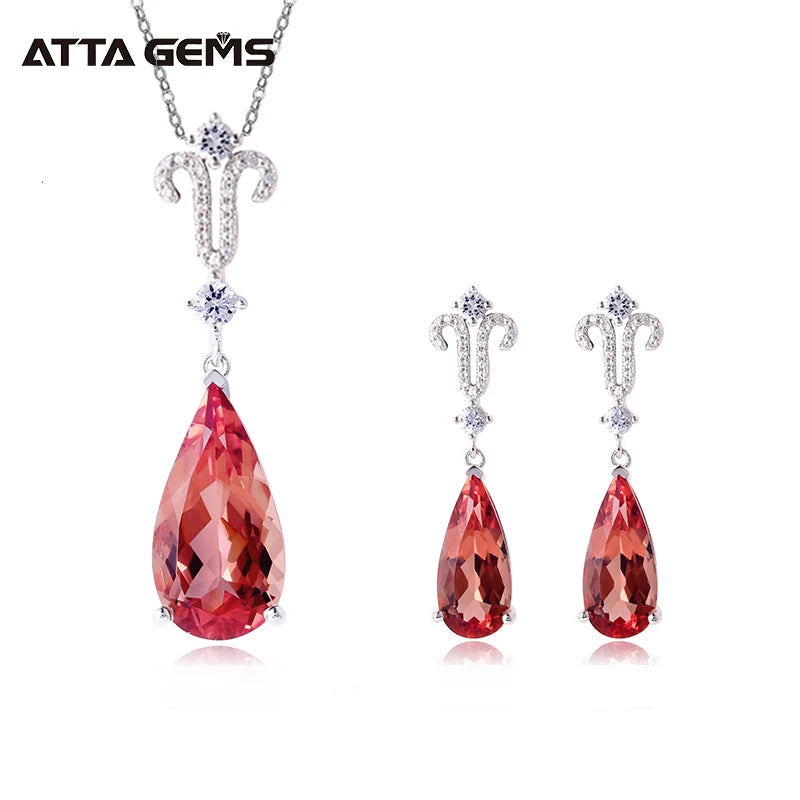 925Sterling Silver Zultanite Jewelry Set Pear Cut Created Sultanite S925 Romantic Style Diaspore Jewelry for Wedding Anniversary