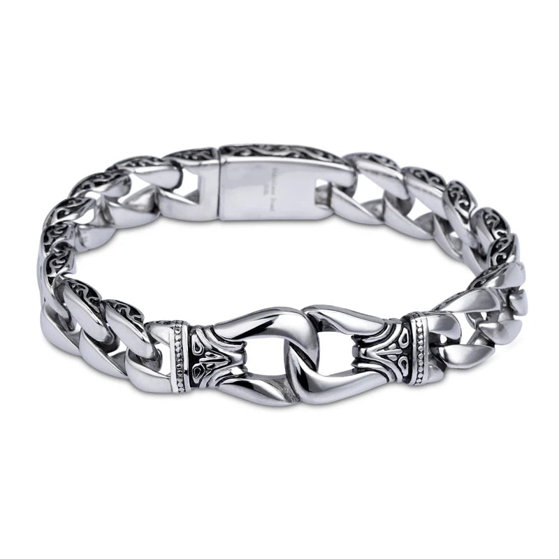 KALEN Stainless Retro Vintage Bracelet Men En Acier Inoxydable Bracelets Acier Inoxydable