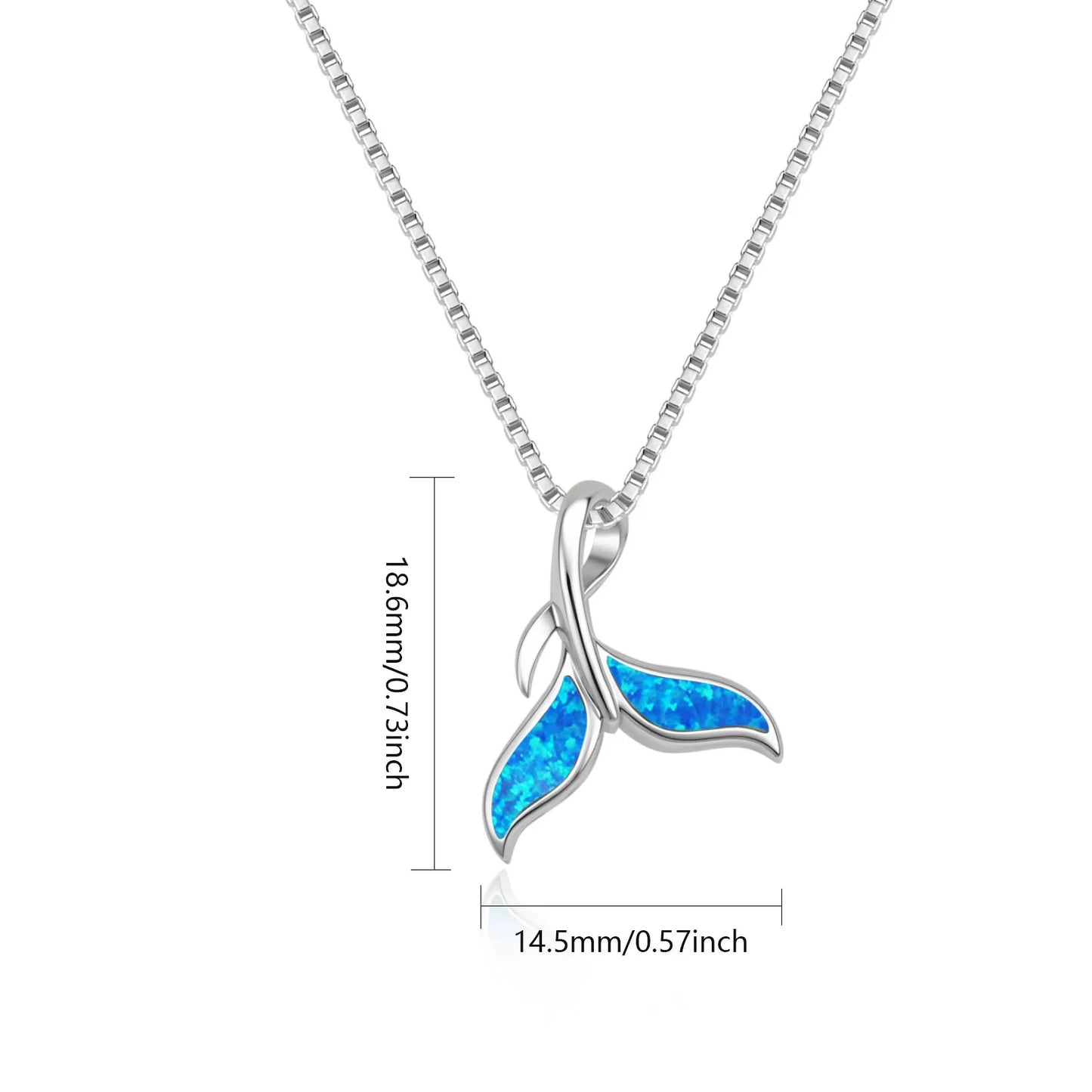 TikTok Must-Have Copper Silver Plated Blue Opal Pendant | Minimalist Starfish Link Chain Women's Necklace Gift Occasions
