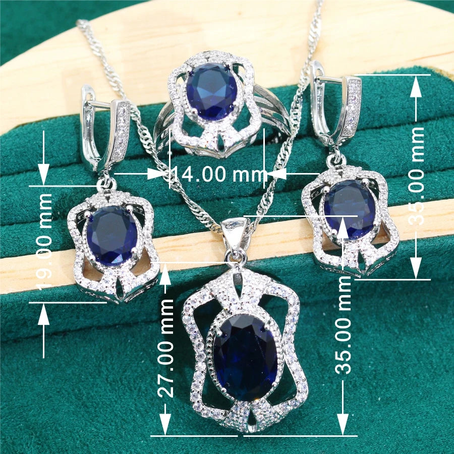 XOTICA Luxury 925 Sterling Silver Zirconia Jewelry Set Classic Amethyst for Wedding Party Birthday-Classic Wedding Bracelet Ring for