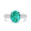 High Quality Fine Jewelry 925 Sterling Silver Green Zircon Ring for Women Gifts Emerald Luxury Women's Green Stone Ring Jewelry