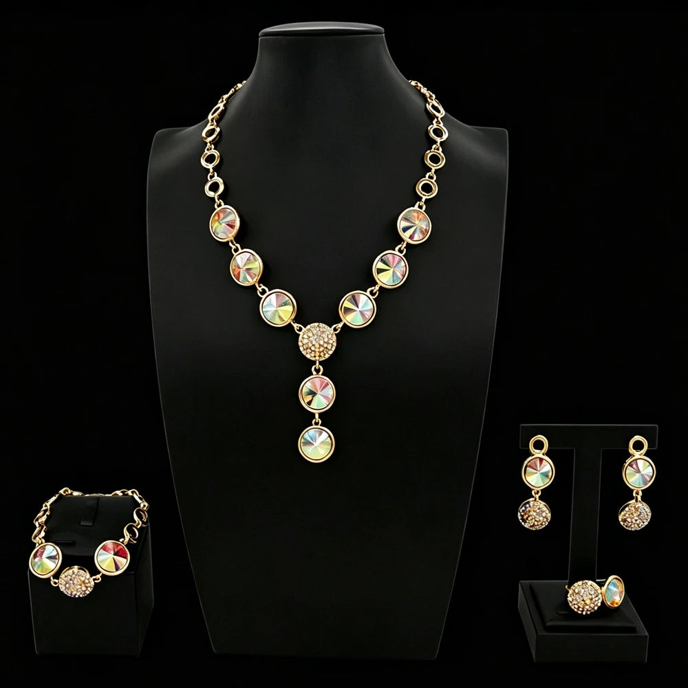 Zhuerrui Modern Abstract Gold Plated Jewelry Set for Women Dubai African Naija Choker Wedding Party Accessories Gift HC2005914