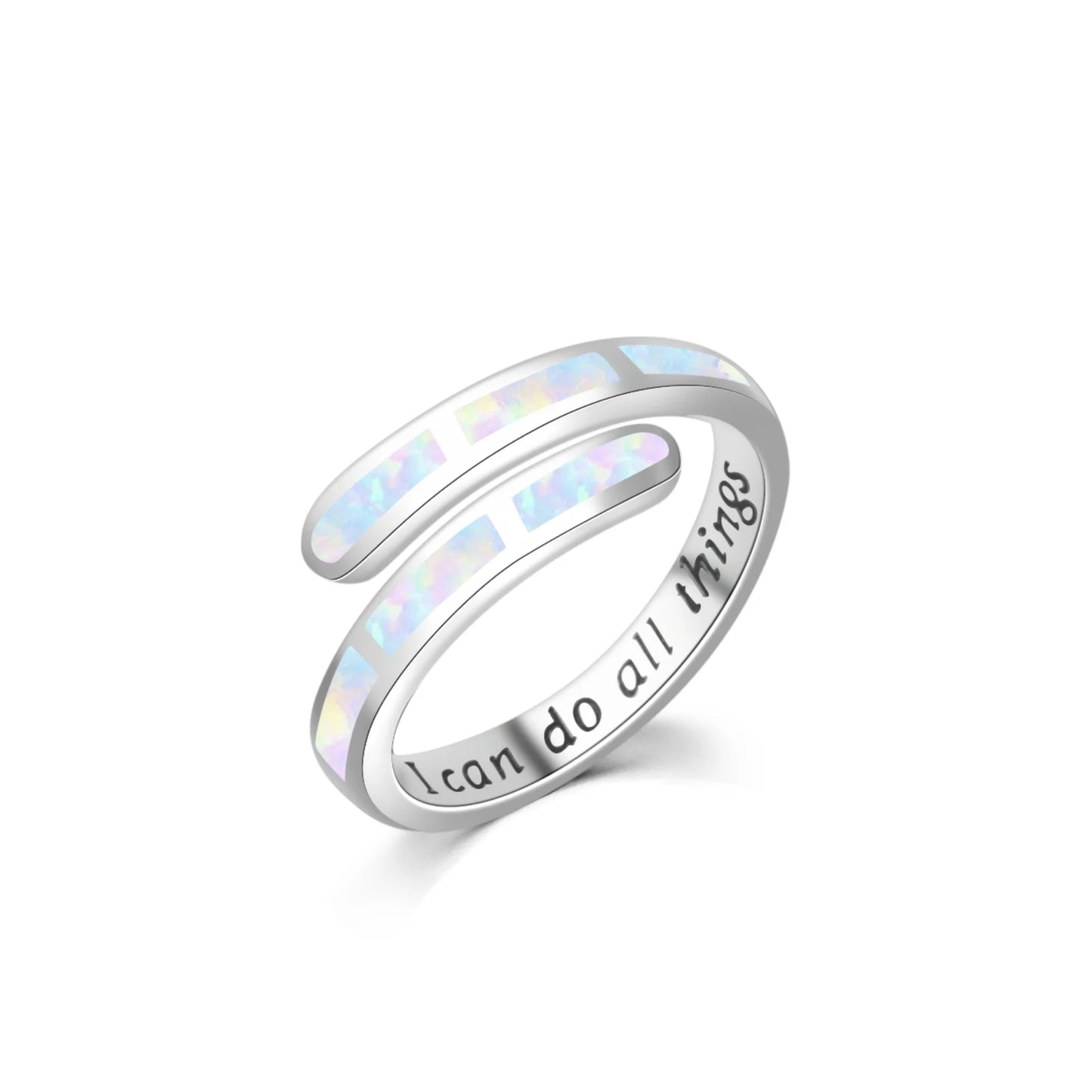 Blue/Iridescent Gem Inlay  Band | Nature-Themed Fashion Jewelry for Women
