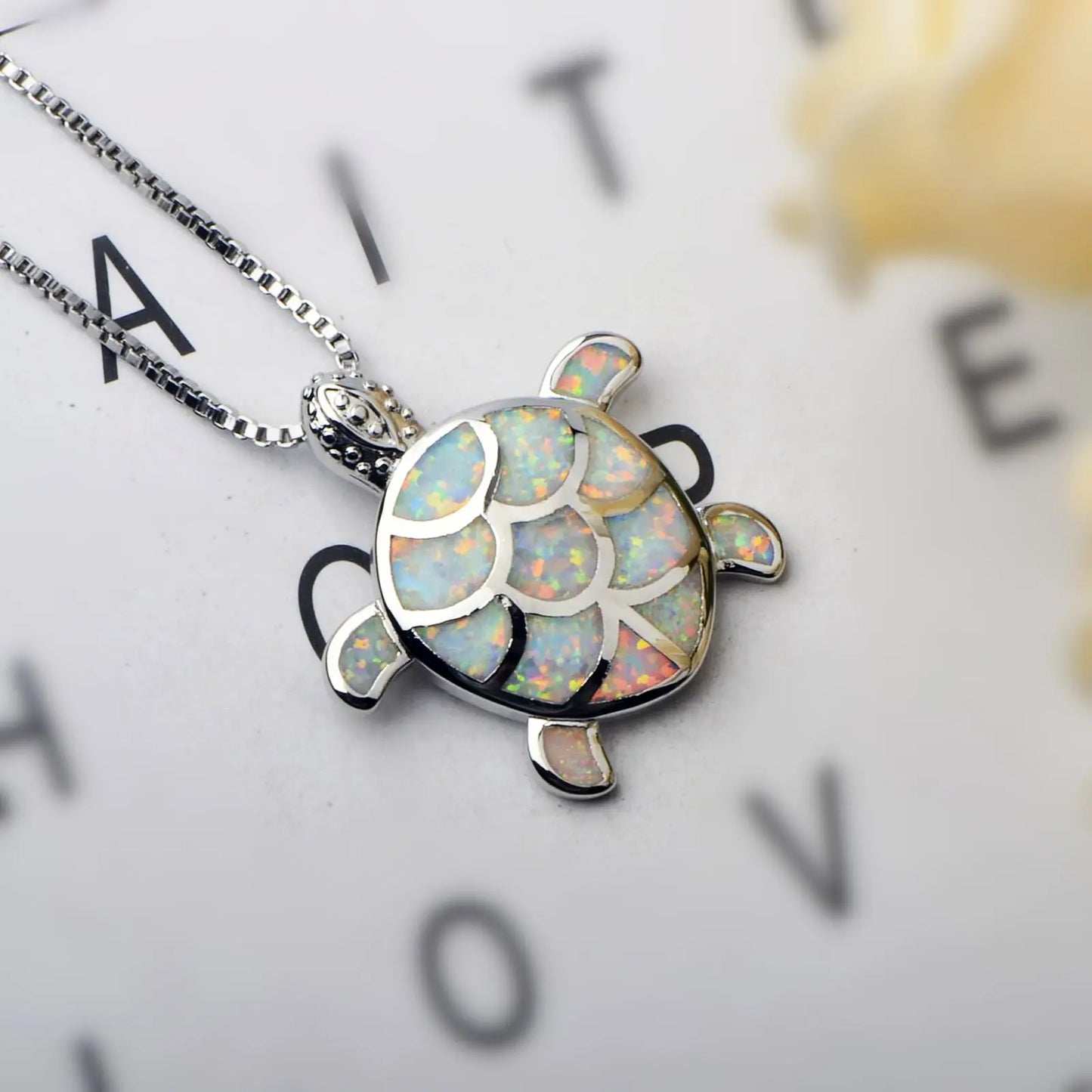 Elegant Sea Turtle Opal Necklace | Nature-Inspired Jewelry - Perfect Women's Gift Bulk Wholesale